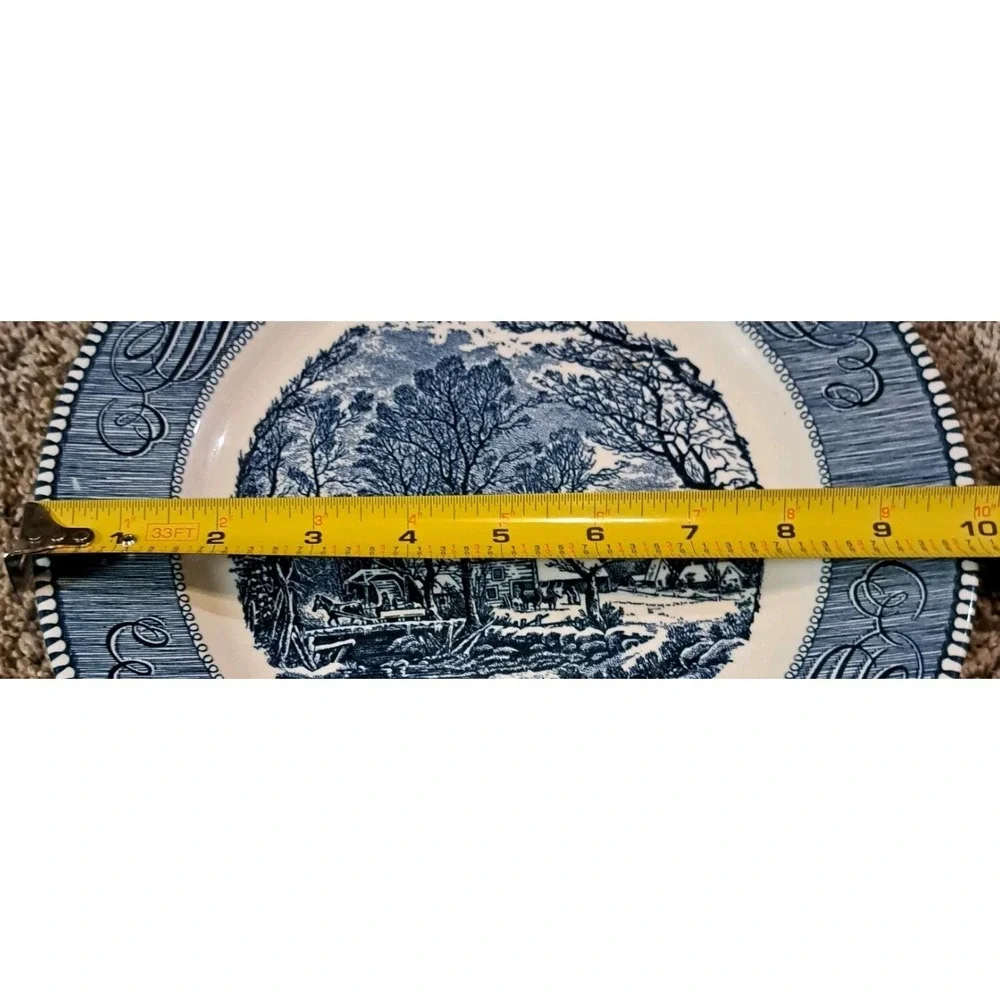2 Vintage Currier & Ives Old‎ Grist Mill Royal China Made In The USA Plates